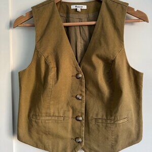 Madewell khaki/tan cotton vest/waistcoat size 6